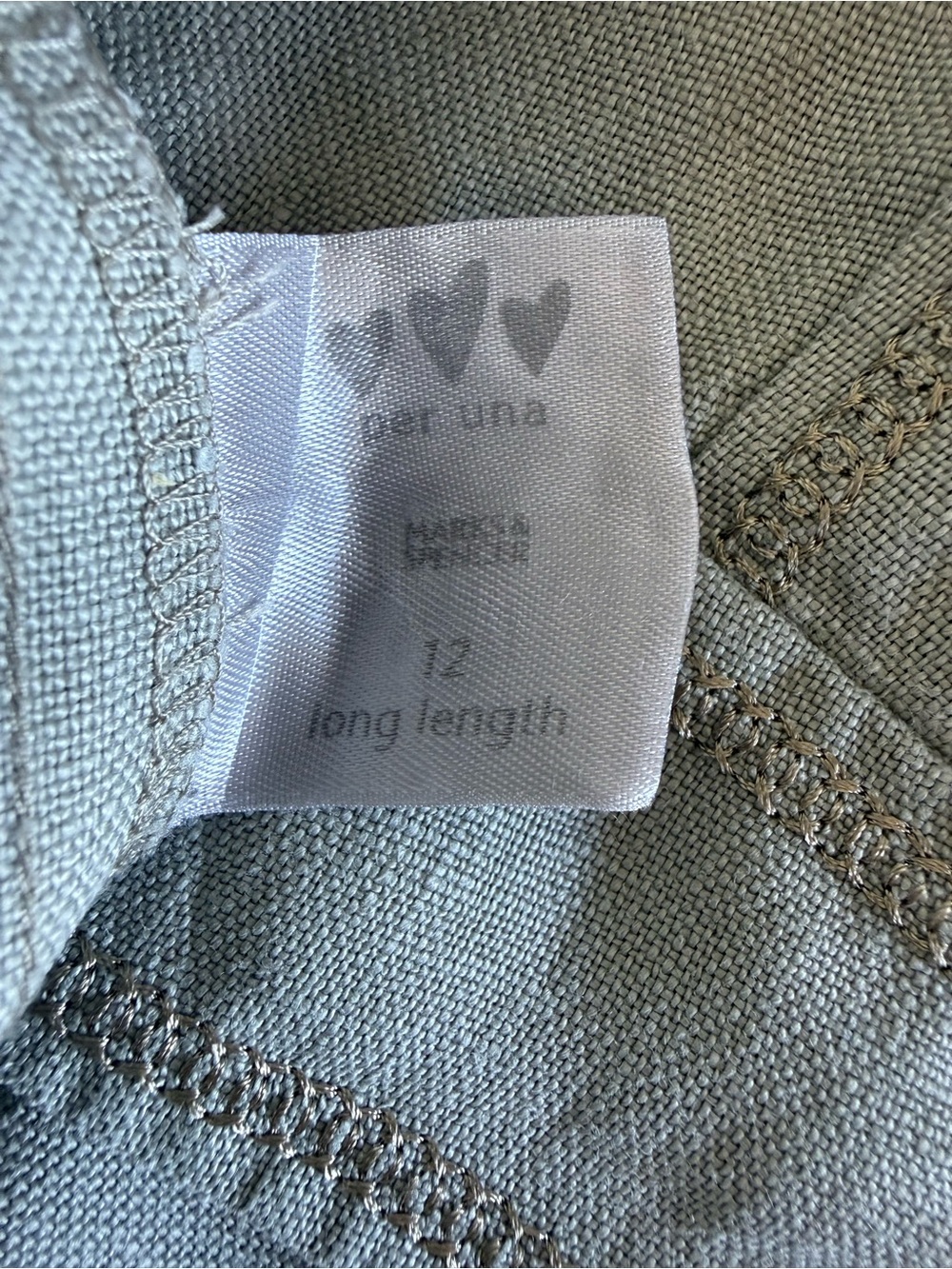 Per Una M&S Pure Linen A-Line Maxi Skirt Olive Khaki 12L Y2K - Picture 7 of 8